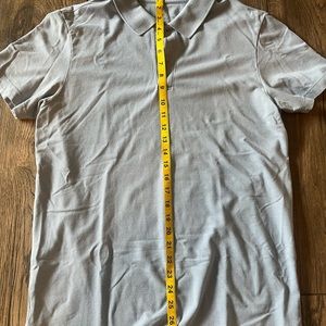 Mack Weldon Medium Blue Silver Pique Polo